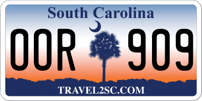 SC license plate OOR909