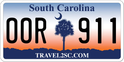 SC license plate OOR911