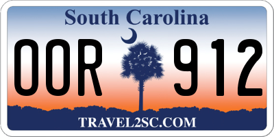 SC license plate OOR912
