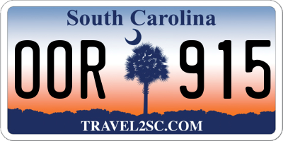SC license plate OOR915