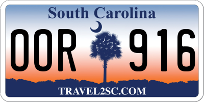 SC license plate OOR916