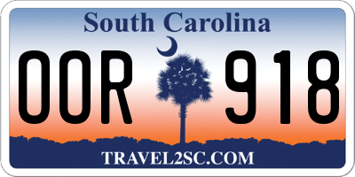 SC license plate OOR918