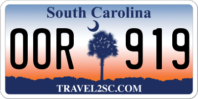 SC license plate OOR919