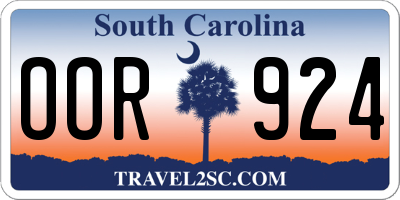 SC license plate OOR924