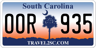 SC license plate OOR935