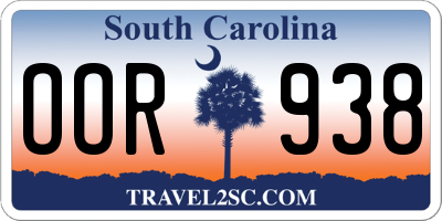 SC license plate OOR938