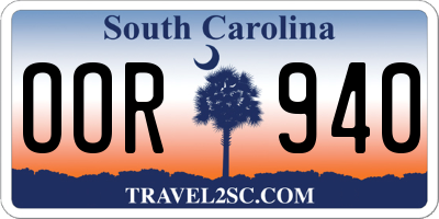 SC license plate OOR940