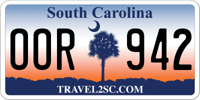 SC license plate OOR942