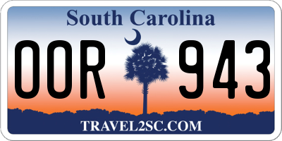 SC license plate OOR943