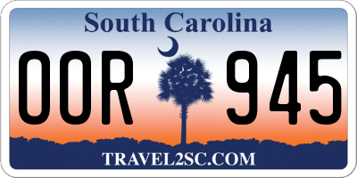 SC license plate OOR945