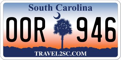SC license plate OOR946