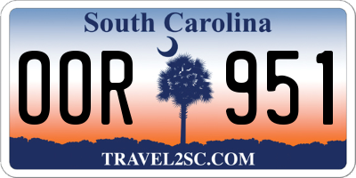 SC license plate OOR951