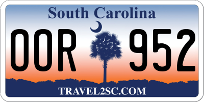 SC license plate OOR952