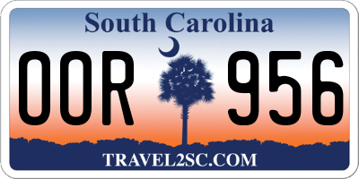 SC license plate OOR956