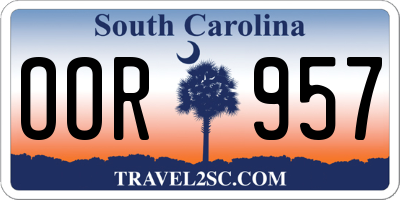 SC license plate OOR957