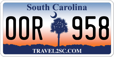 SC license plate OOR958
