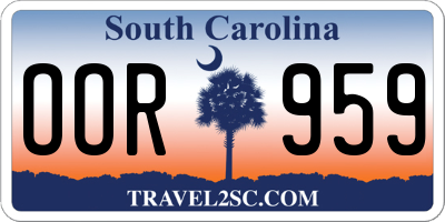 SC license plate OOR959