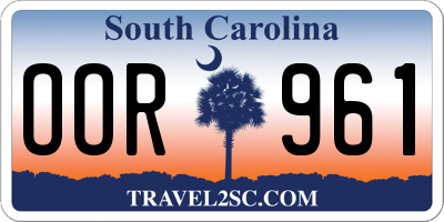 SC license plate OOR961
