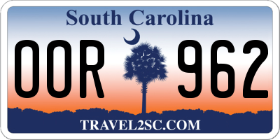 SC license plate OOR962