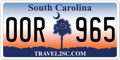 SC license plate OOR965