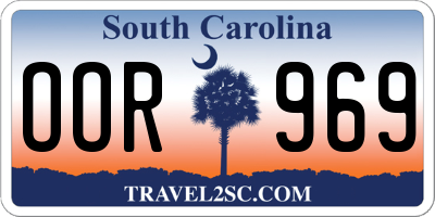 SC license plate OOR969