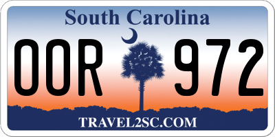 SC license plate OOR972