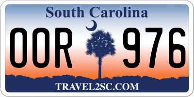 SC license plate OOR976