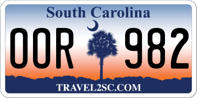 SC license plate OOR982