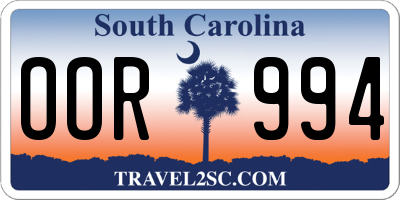 SC license plate OOR994