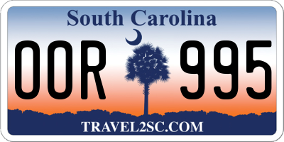 SC license plate OOR995