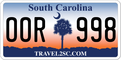SC license plate OOR998