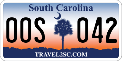 SC license plate OOS042