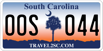 SC license plate OOS044