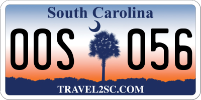 SC license plate OOS056