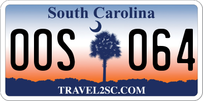 SC license plate OOS064