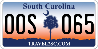 SC license plate OOS065