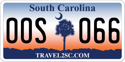SC license plate OOS066