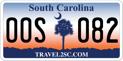SC license plate OOS082