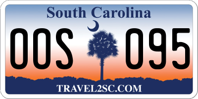 SC license plate OOS095