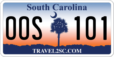 SC license plate OOS101