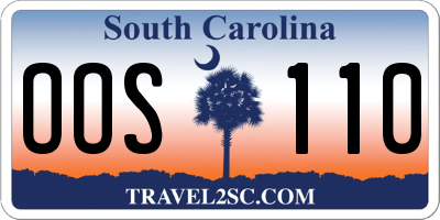 SC license plate OOS110