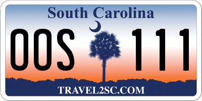 SC license plate OOS111