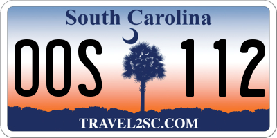 SC license plate OOS112