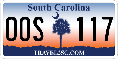 SC license plate OOS117