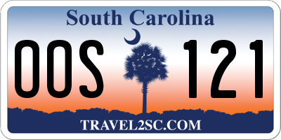 SC license plate OOS121