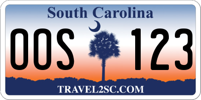 SC license plate OOS123