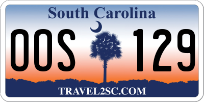 SC license plate OOS129