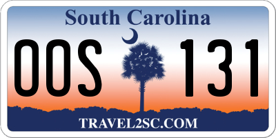 SC license plate OOS131