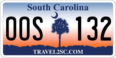 SC license plate OOS132