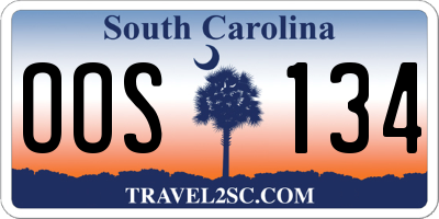 SC license plate OOS134